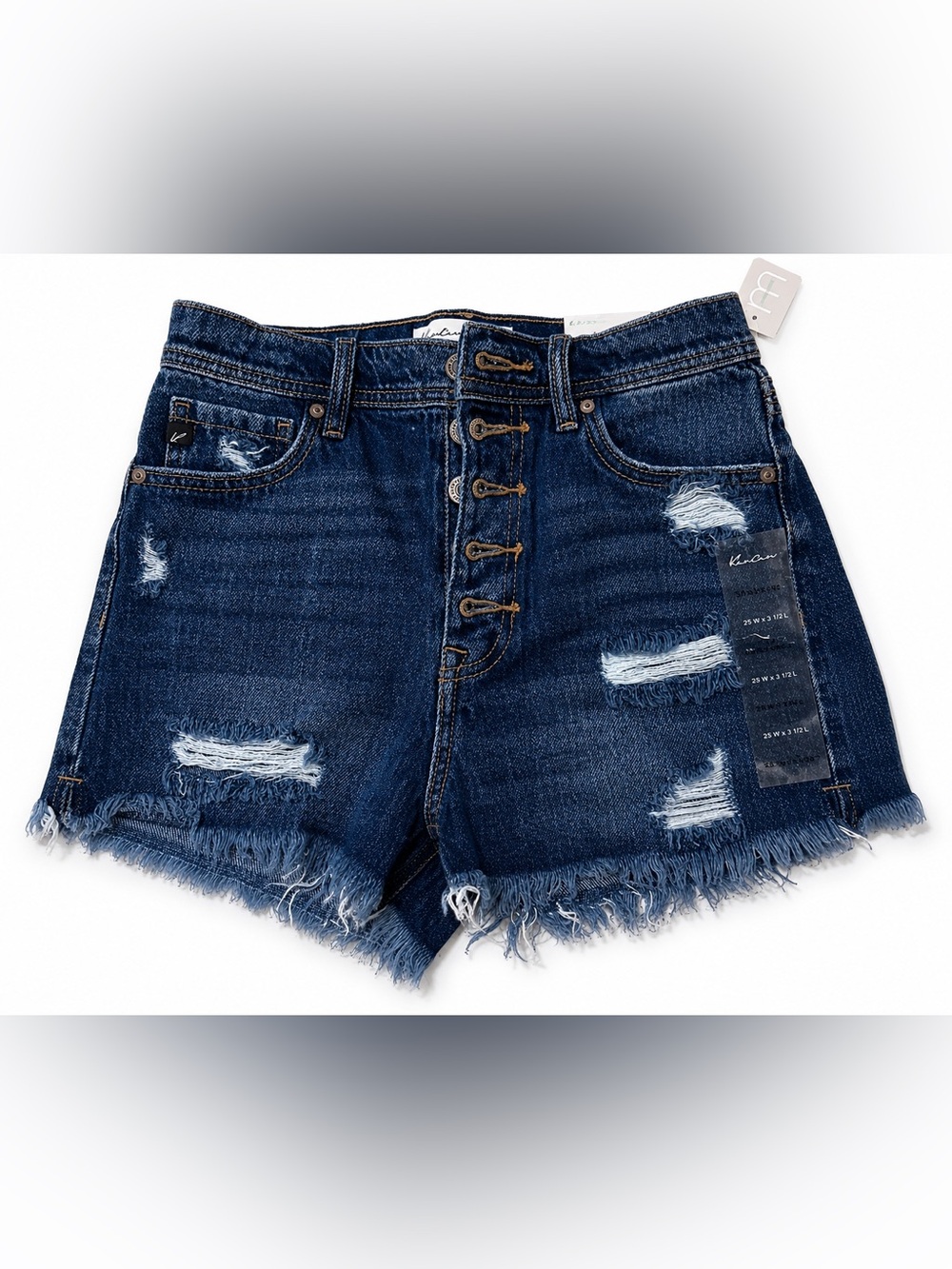 KanCan Distressed High Rise Denim Shorts nwt